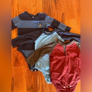 (3) GAP Baby Boy longsleeve onesies